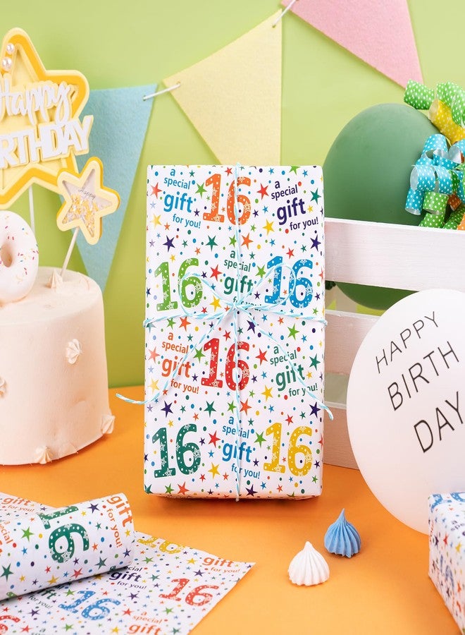 ورق تغليف هدايا عيد الميلاد من راباهوليك - 6 أوراق بتصميم ملون لعيد الميلاد السادس عشر، مطوية بشكل مسطح للحفلات وحفلات استقبال المولود - 19.7 بوصة × 27.5 بوصة لكل ورقة - Image 4